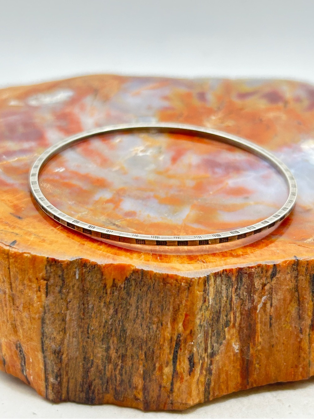 Vintage Thin Sterling Silver Bangle Bracelet